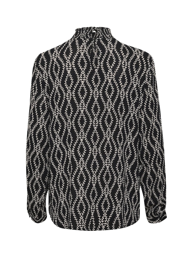 Kaffe Ronja High Neck Long Sleeve Black Blouse - Image 6 of 6