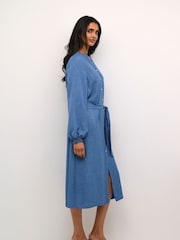 Kaffe Ellen Long Sleeve Belted Shirt Dress - Image 3 of 5