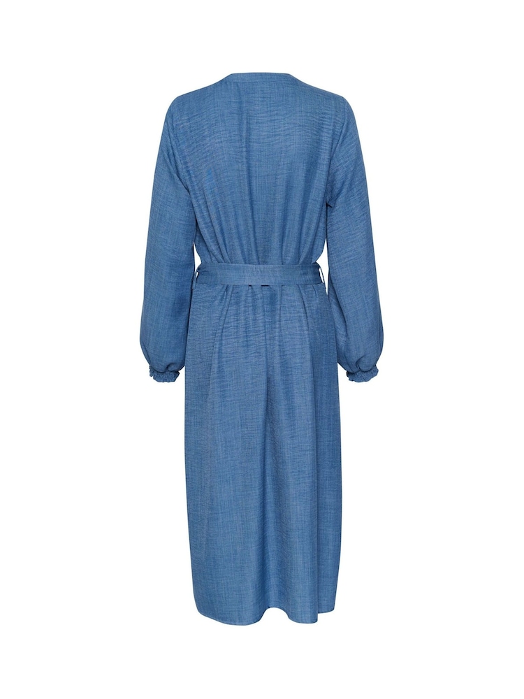 Kaffe Ellen Long Sleeve Belted Shirt Dress - Image 5 of 5