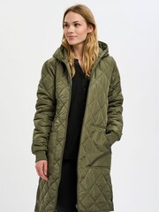 Kaffe Tilla Hooded Long Sleeve Quilted Coat - Image 1 of 6