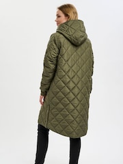 Kaffe Tilla Hooded Long Sleeve Quilted Coat - Image 2 of 6