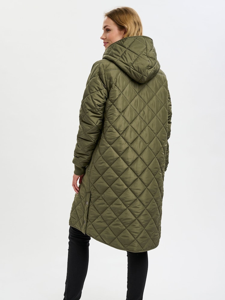 Kaffe Tilla Hooded Long Sleeve Quilted Coat - Image 2 of 6