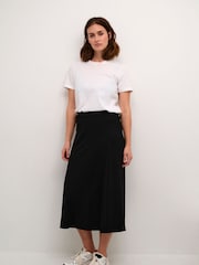 Kaffe Frederikke Jersey A-Line Midi Black Skirt - Image 3 of 5