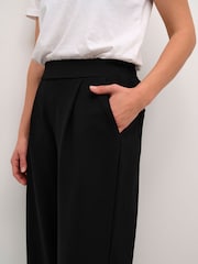 Kaffe Frederikke Jersey Elastic Waist Black Trousers - Image 4 of 6