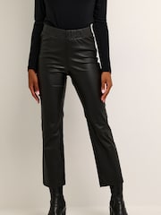 Kaffe KAada Cropped Elastic Waist Black Jeggings - Image 1 of 6
