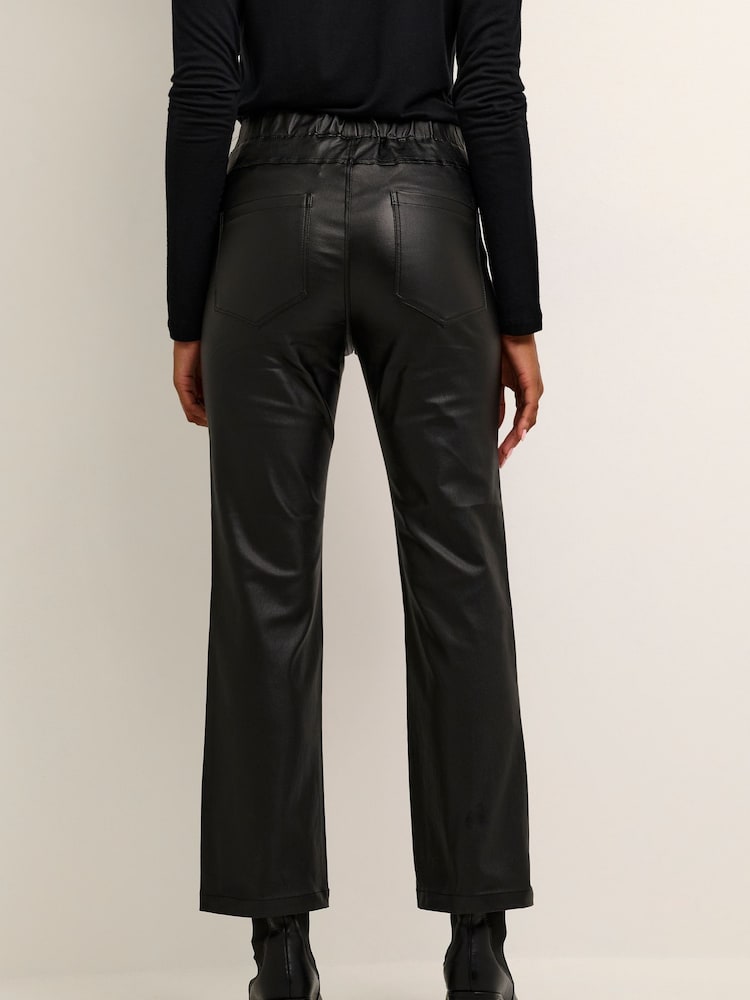 Kaffe KAada Cropped Elastic Waist Black Jeggings - Image 2 of 6