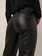Kaffe KAada Cropped Elastic Waist Black Jeggings - Image 4 of 6