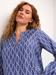 Kaffe Olan V-Notch Neck Long Sleeve Blouse - Image 4 of 6