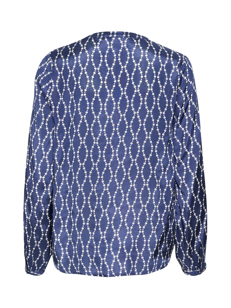Kaffe Olan V-Notch Neck Long Sleeve Blouse - Image 6 of 6