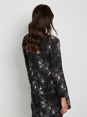 Kaffe Alice V-Notch Neck Long Sleeve Black Tunic - Image 2 of 6
