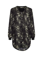 Kaffe Alice V-Notch Neck Long Sleeve Black Tunic - Image 5 of 6