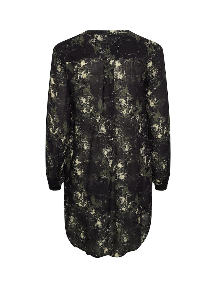 Kaffe Alice V-Notch Neck Long Sleeve Black Tunic - Image 6 of 6