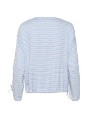Kaffe Mathilde Boat Neck Drawstrings Blue Blouse - Image 6 of 6