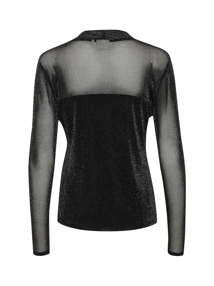 Kaffe Olga Glitter Long Sleeve Mesh Top - Image 7 of 7 Kaffe Olga Glitter Long Sleeve Mesh Top - Image 7 of 7