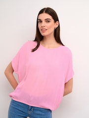 Kaffe Amber Round Neck Short Sleeve Blouse - Image 1 of 6