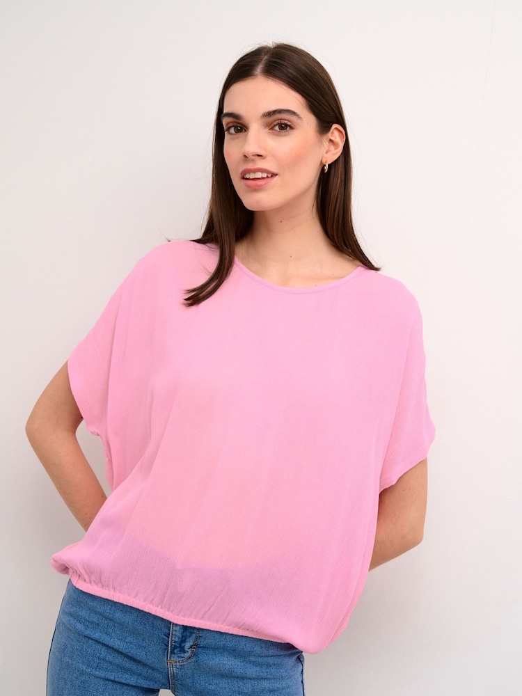 Kaffe Amber Round Neck Short Sleeve Blouse - Image 1 of 6