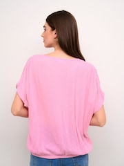 Kaffe Amber Round Neck Short Sleeve Blouse - Image 2 of 6