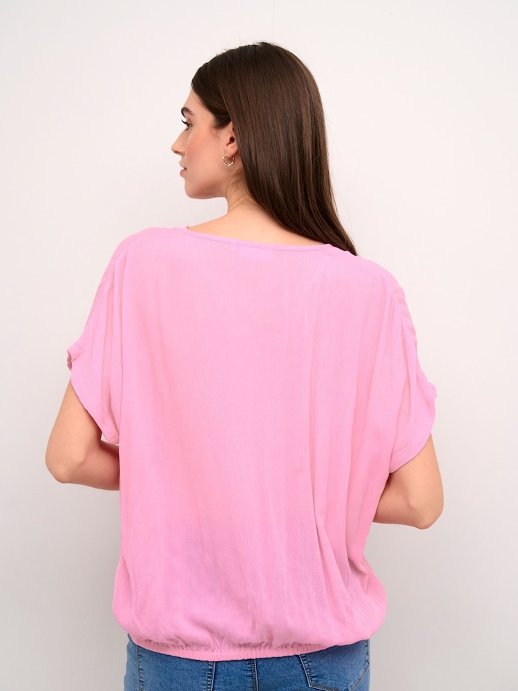 Kaffe Amber Round Neck Short Sleeve Blouse - Image 2 of 6