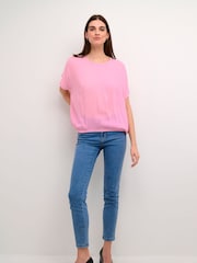 Kaffe Amber Round Neck Short Sleeve Blouse - Image 3 of 6