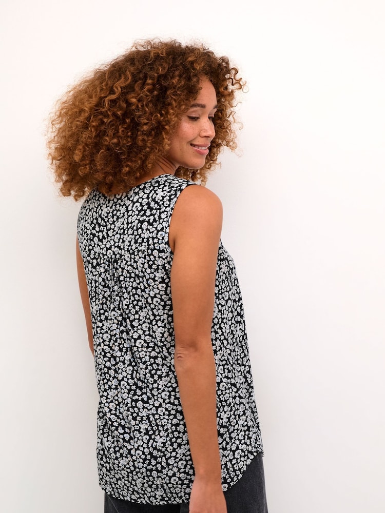 Kaffe Amber V-Neck Printed Sleeveless Top - Image 2 of 7