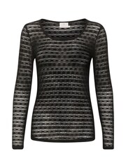 Kaffe Slim Fit Nina Mesh Long Sleeve Black T-Shirt - Image 4 of 5