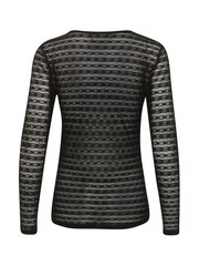 Kaffe Slim Fit Nina Mesh Long Sleeve Black T-Shirt - Image 5 of 5