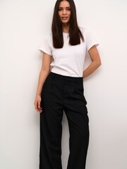 Kaffe Merle Wide Legs Midrise Waist Black Trousers - Image 4 of 6