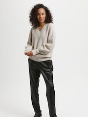 Kaffe Regular Fit Merana V-Neck Pullover Jumper - Image 3 of 7
