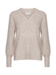 Kaffe Regular Fit Merana V-Neck Pullover Jumper - Image 6 of 7
