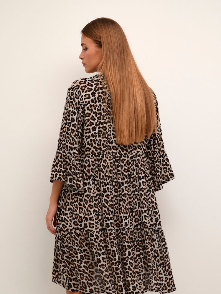 Kaffe Casual Fit Grey Isolde 3/4 Sleeve Dress - Image 2 of 6