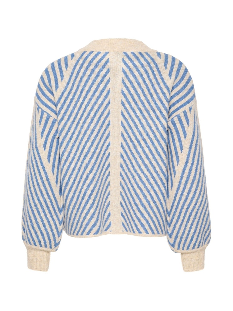 Kaffe Vera Striped Pattern Knitted Pull-Over Jumper - Image 6 of 6