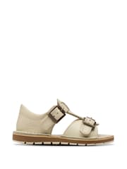 Clarks Natural Standard Fit (F) Leather Playsun Reef  T. Sandals - Image 1 of 7