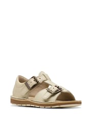 Clarks Natural Standard Fit (F) Leather Playsun Reef  T. Sandals - Image 3 of 7
