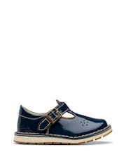 Clarks Blue Standard Fit (F) Patent Joyful Skip Toddler Shoes - Image 1 of 7