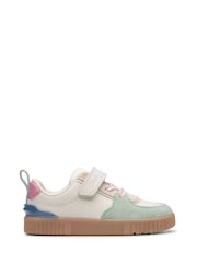 Clarks White Standard Fit (F) Oslo Vibe Toddler Shoes - Image 1 of 7