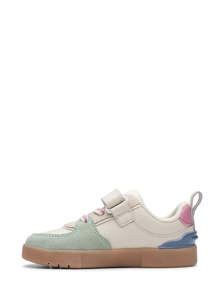 Clarks White Standard Fit (F) Oslo Vibe Toddler Shoes - Image 2 of 7