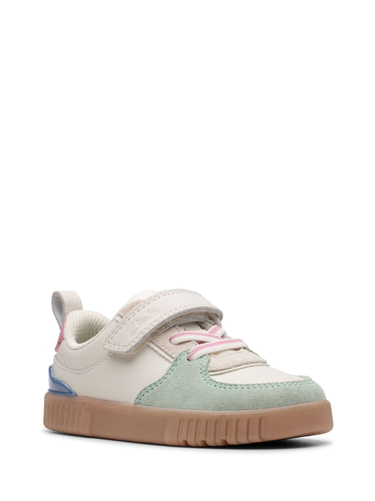 Clarks White Standard Fit (F) Oslo Vibe Toddler Shoes - Image 3 of 7