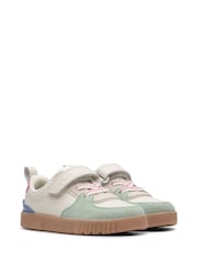 Clarks White Standard Fit (F) Oslo Vibe Toddler Shoes - Image 4 of 7