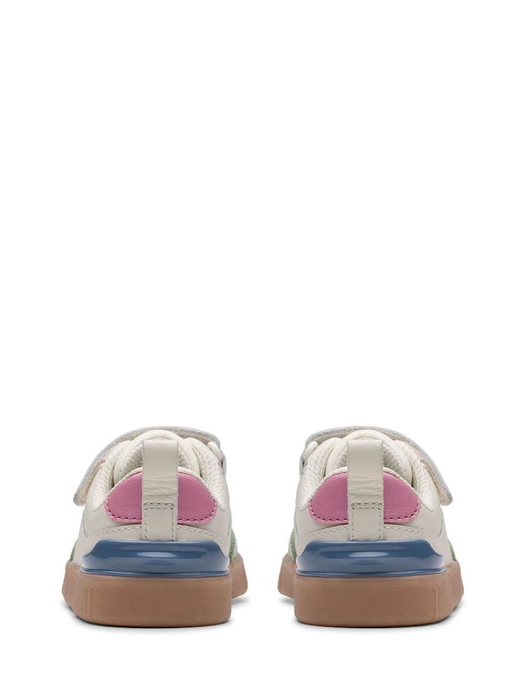 Clarks White Standard Fit (F) Oslo Vibe Toddler Shoes - Image 5 of 7