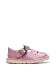 Clarks Pink Standard Fit (F) Patent Joyful Skip Toddler Shoes - Image 1 of 7