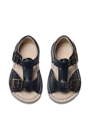 Clarks Blue Standard Fit (F) Leather Playsun Reef  T. Sandals - Image 6 of 7