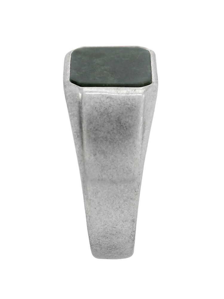 AllSaints Black Mens Onyx Sterling Silver Tone Signet Ring - Image 3 of 3 AllSaints Black Mens Onyx Sterling Silver Tone Signet Ring - Image 3 of 3