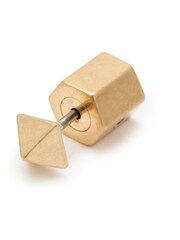AllSaints Gold Tone Signature Pyramid Stud And Cuff Earrings Set - Image 2 of 3