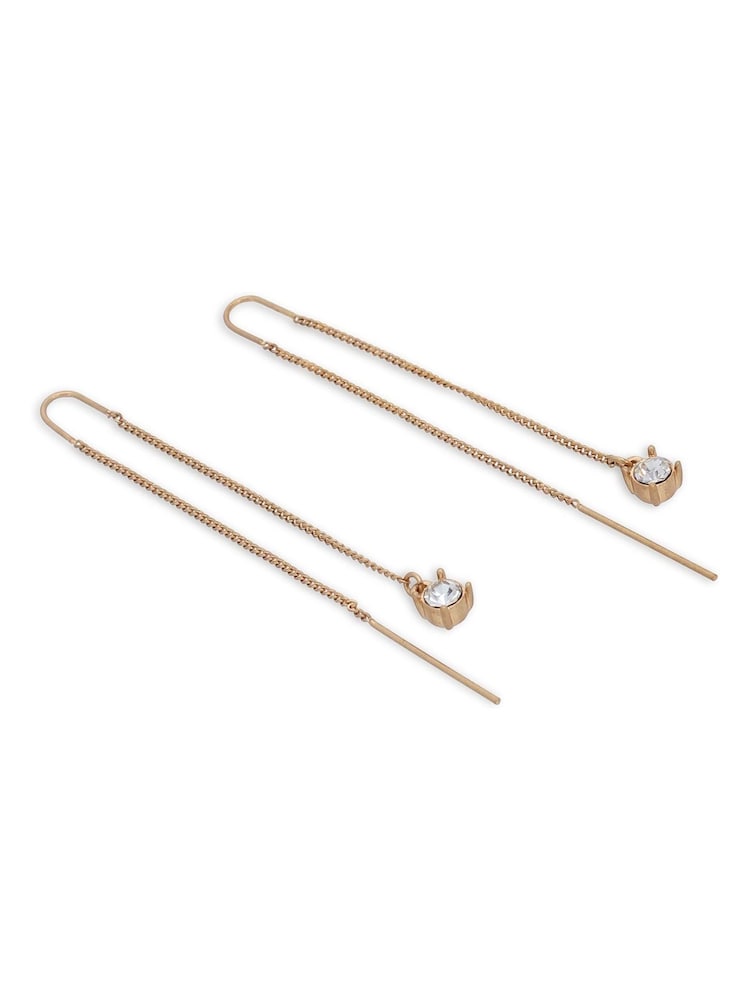 AllSaints Gold Tone Stone Threader Earrings - Image 2 of 3