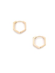 AllSaints Gold Tone Hexagon Hoop Earrings - Image 1 of 4