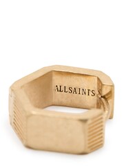 AllSaints Gold Tone Hexagon Hoop Earrings - Image 2 of 4