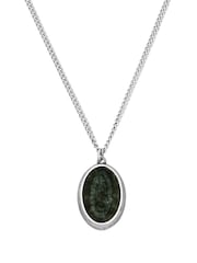 AllSaints Black Mens Jade Pendant Sterling Necklace - Image 3 of 3