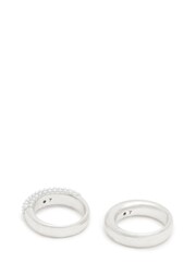AllSaints Silver Tone Chunky Pearl Ring Set - Image 2 of 4