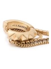 AllSaints Silver Tone Pyramid Chain Hoop Earrings - Image 2 of 3