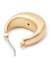 AllSaints Gold Tone Sculpted Tube Hoop Earrings - Image 2 of 4